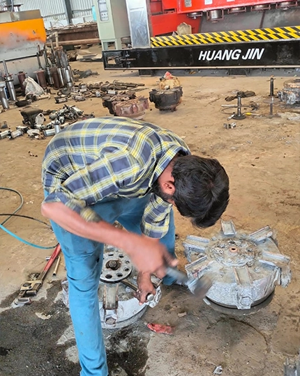 fickert head dismantling process in granite polishing machine maintenance