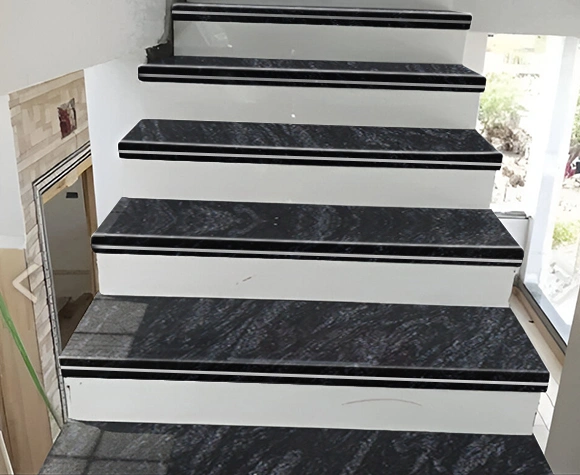 black markino granite staircase steps design