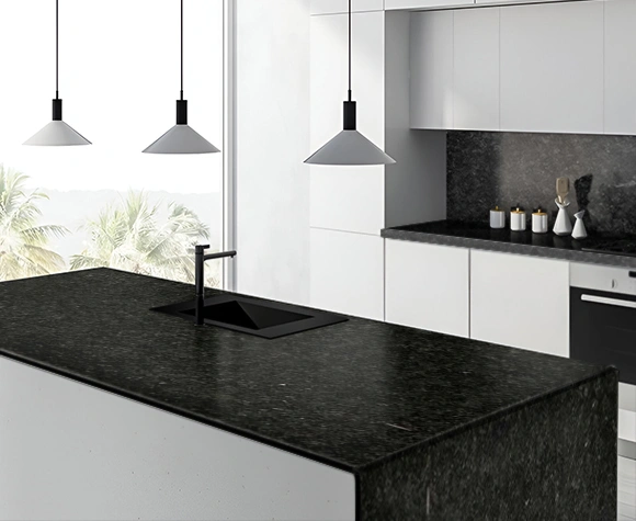 black pearl granite kitchen countertop polished finish