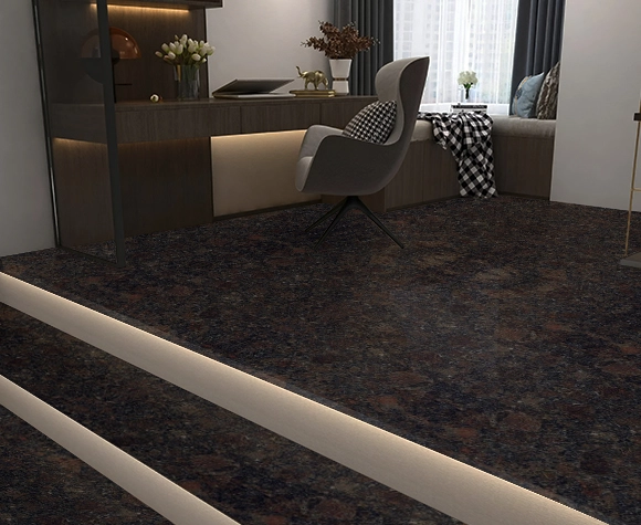 coffee pearl granite flooring dark brown polished surface